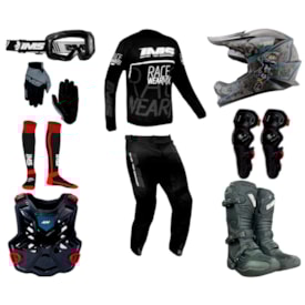 Kit Equipamento Infantil Completo Motocross Ims Amx Protork
