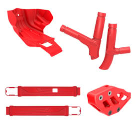 Kit Guia De Corrente E Protetores De Motor / Quadro / Balança Crf 230 Anker Vermelho