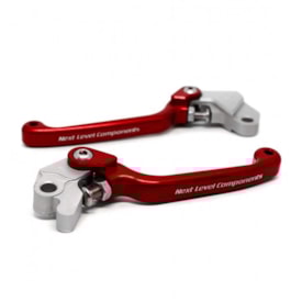 Kit Manete Beta 14/19 Retrátil Biker Vermelho Freio e Embreagem