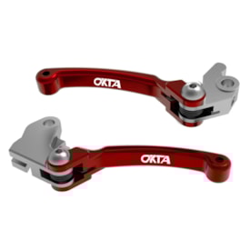 Kit Manete Crf 230 - Crf 250f Retrátil Curto Okta Vermelho