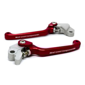 Segunda imagem do produto Kit Manete Crf 300f Retrátil Vermelho Biker