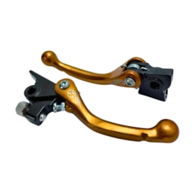 Segunda imagem do produto Kit Manete Ktm 125 150 250 300 350 450 Sx Sxf 14/26 Retrátil Amx P1 Laranja Golden