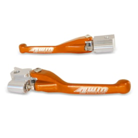 Segunda imagem do produto Kit Manete Ktm 125 250 300 350 450 Brembo Retrátil 4win Laranja