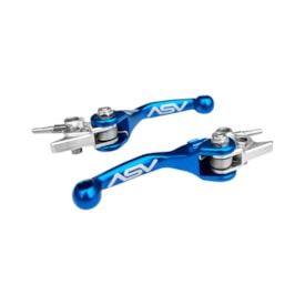 Segunda imagem do produto Kit Manete Ktm 65 Sx 14/26 - 85 Sx 13/26 Retrátil Asv F4 Shorty Azul