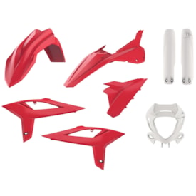 Kit Plástico Beta Enduro 2T 20/22 - 4T 20/22 Completo Polisport Vermelho Branco