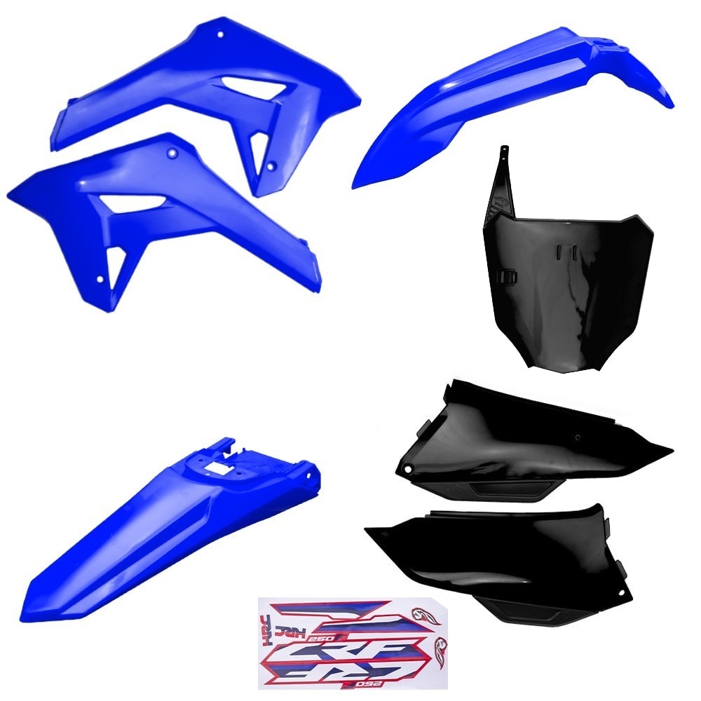 Kit Plástico Crf 250f 21 Amx Azul Preto Azul