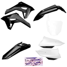 Kit Plástico Completo Crf 250f 21 Amx Preto Branco Preto
