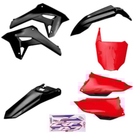 Kit Plástico Completo Crf 250f 21 Amx Preto Vermelho Preto
