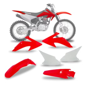 Kit Plástico Crf 230 2008 A 2014 Protork Vermelho Branco