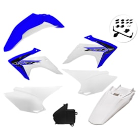 Kit Plástico Crf 230 com Adesivo Amx Azul Branco