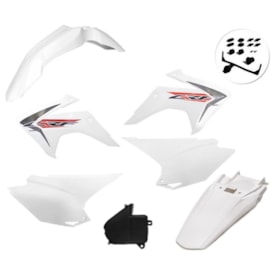 Kit Plástico Crf 230 com Adesivo Amx Branco