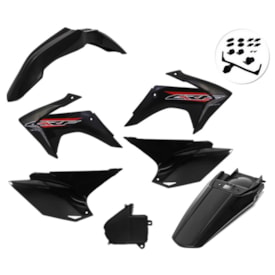 Kit Plástico Crf 230 com Adesivo Amx Preto
