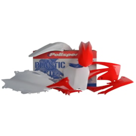 Kit Plástico Crf 250 10/13 - Crf 450 09/12 Polisport Branco Vermelho