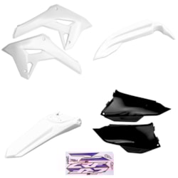 Kit Plástico Crf 250f 21 Amx Branco Preto Branco