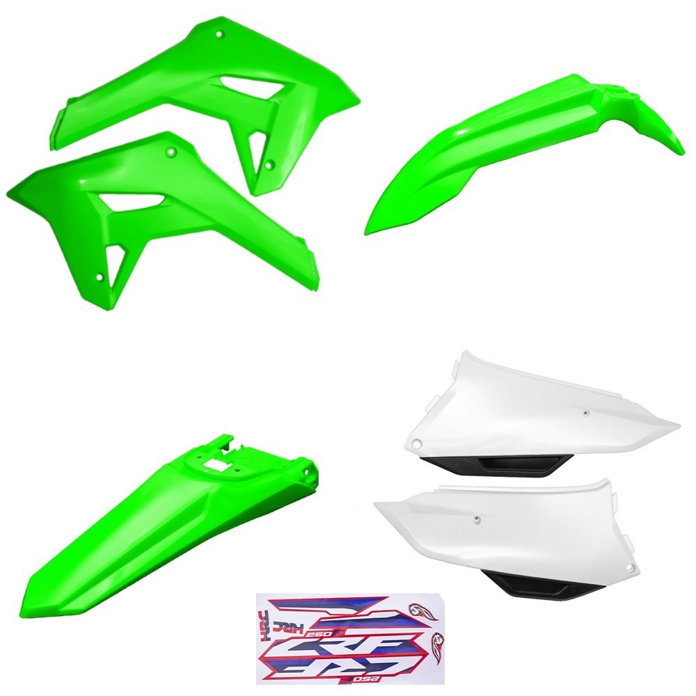 Kit Plástico Completo Crf 250f 21 Amx Verde Branco Verde