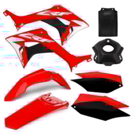 Kit Plástico Crf 250f Amx Vermelho Preto Preto