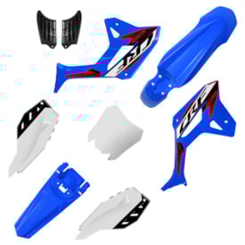 Kit Plástico Crf 250f Completo Biker 4ction Azul Branco