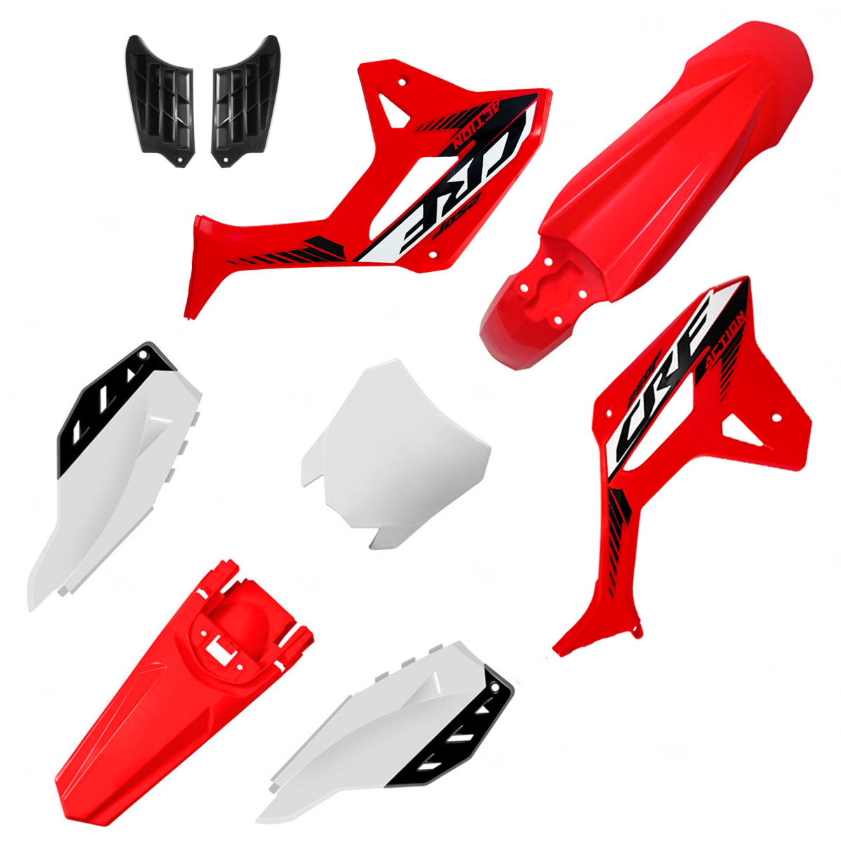 CRF 250m パーツセット Kit Plástico Crf 250f Completo Biker 4ction Vermelho Branco