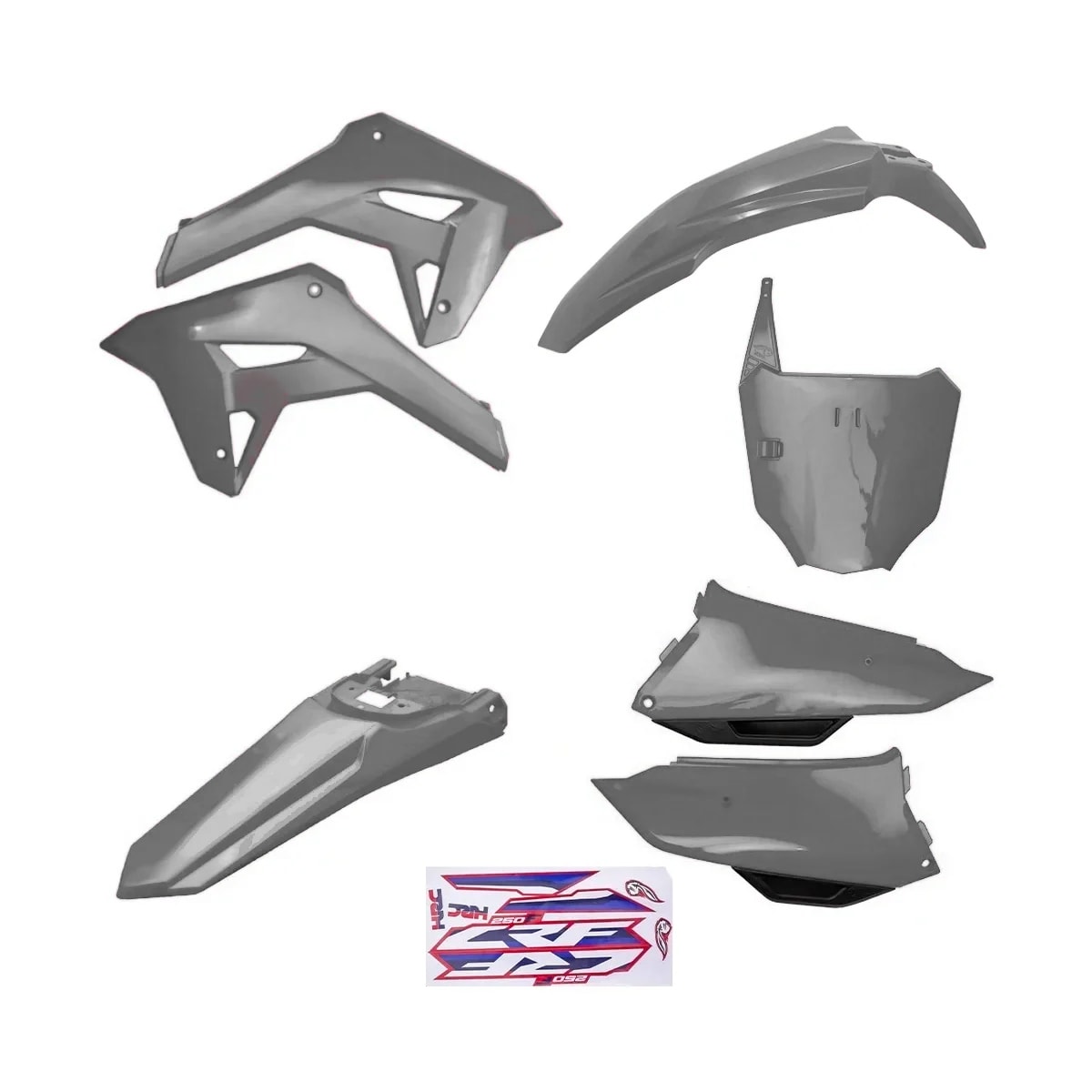 Kit Plástico Crf 250f F21 Completo Amx Cinza
