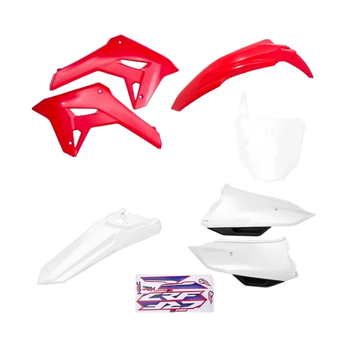 Kit Plástico Crf 250f F21 Completo Amx Vermelho Branco Branco