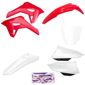 Kit Plástico Crf 250f F21 Completo Amx Vermelho Branco Vermelho