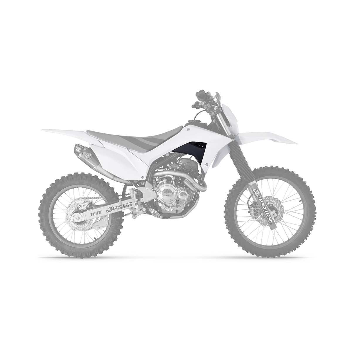 Segunda imagem do produto Kit Plástico Crf 250f Protork com Carenagem de Farol Branco