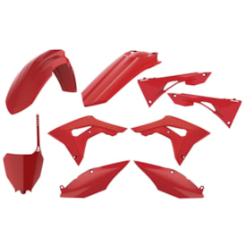 Kit Plástico Crf 250r 18/21 - Crf 450r 17/20 Completo Polisport Vermelho