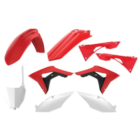 Kit Plástico Crf 250r 18/21 - Crf 450r 17/20 Completo Polisport Vermelho Branco