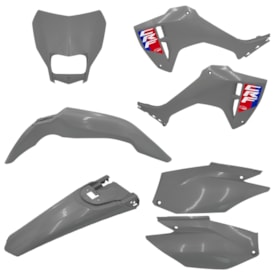 Kit Plástico Crf 300f Completo Amx com Carenagem Farol Cinza
