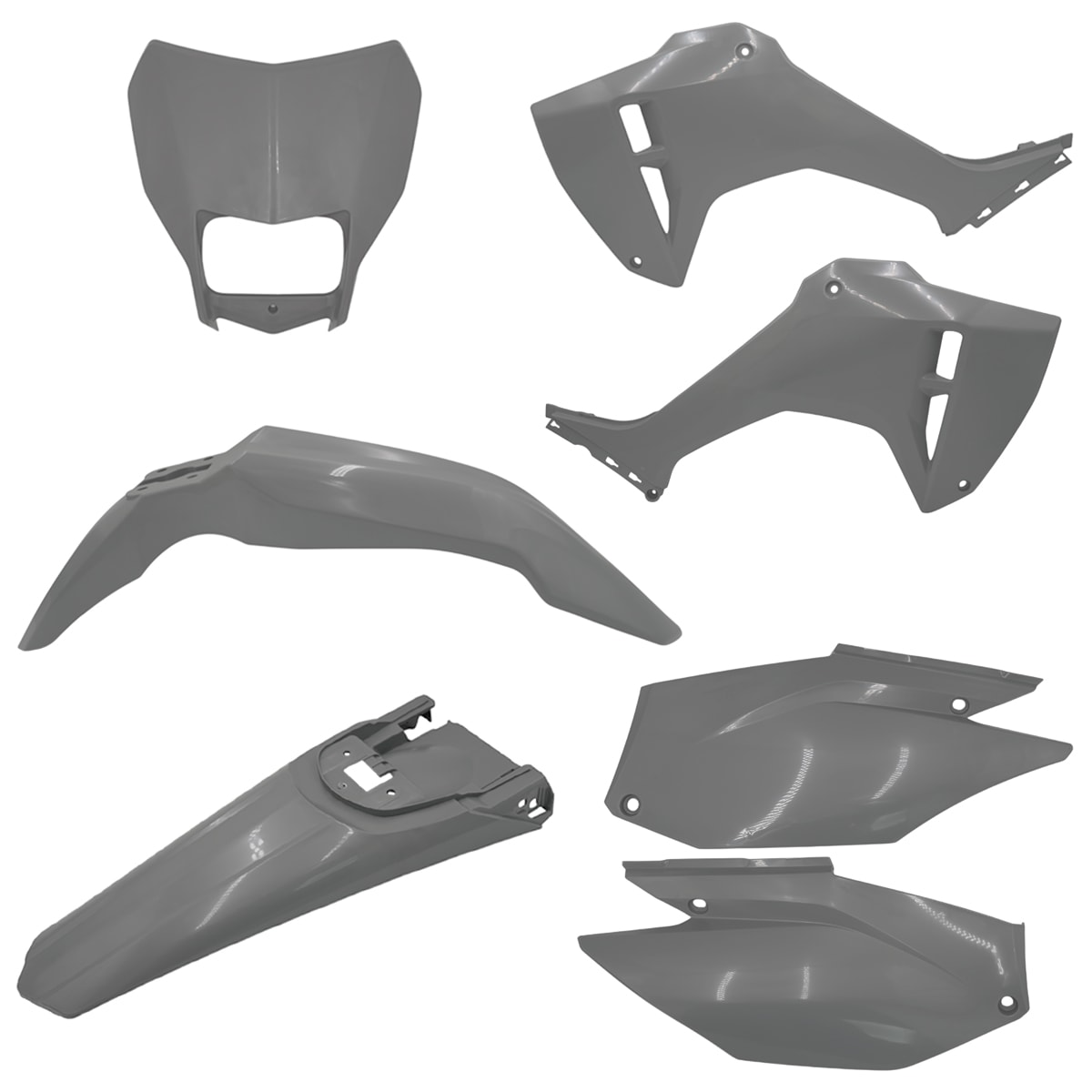 Segunda imagem do produto Kit Plástico Crf 300f Completo Amx com Carenagem Farol Cinza