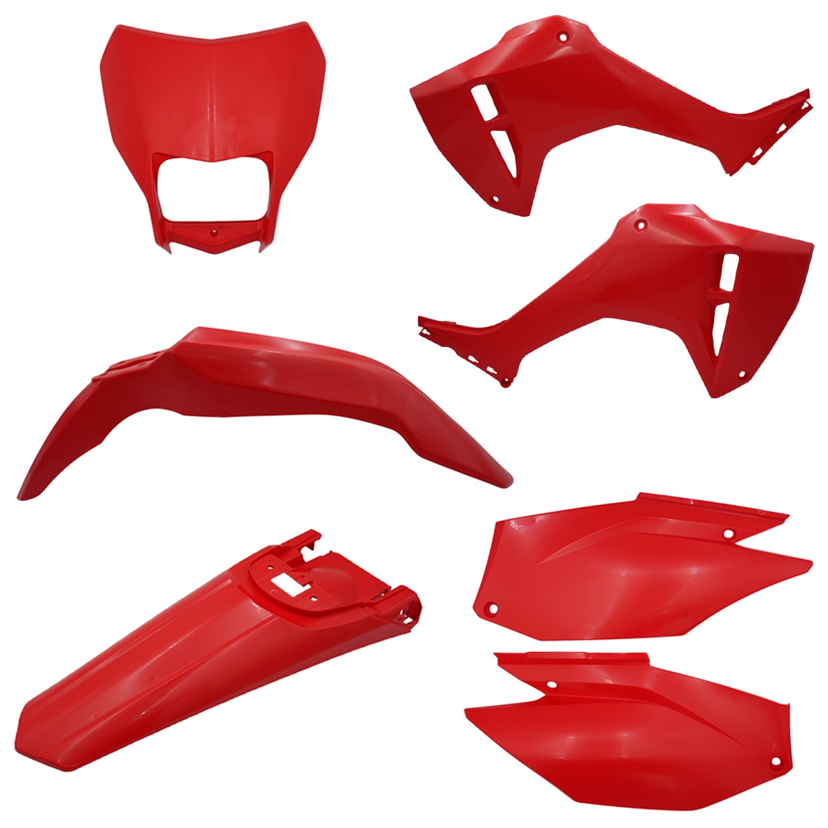 Segunda imagem do produto Kit Plástico Crf 300f Completo Amx com Carenagem Farol Vermelho