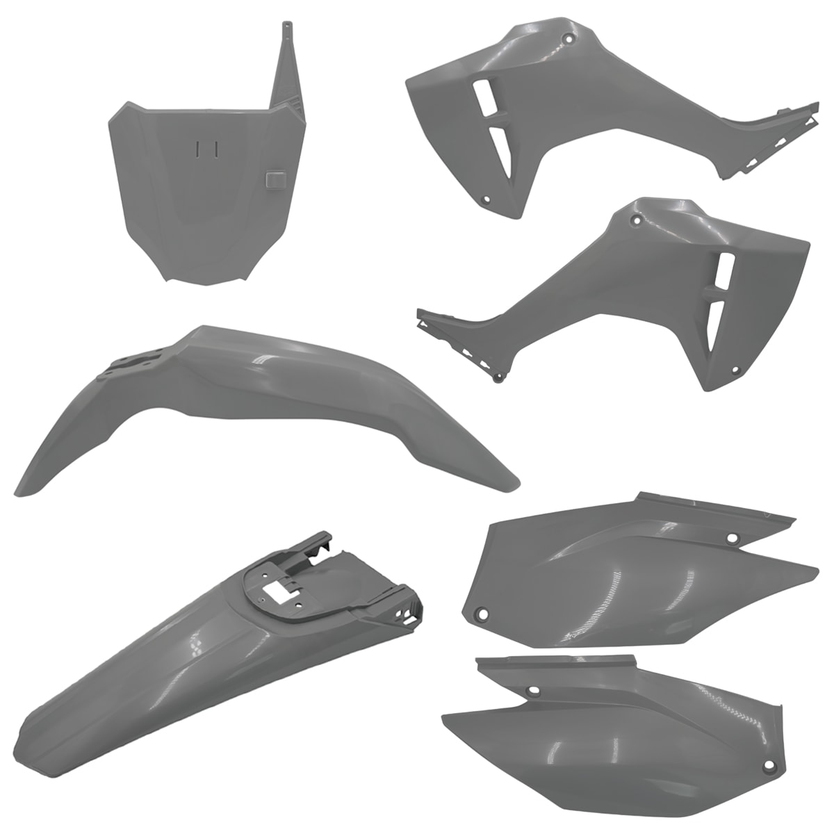 Segunda imagem do produto Kit Plástico Crf 300f Completo Amx com Number Plate Frontal Cinza