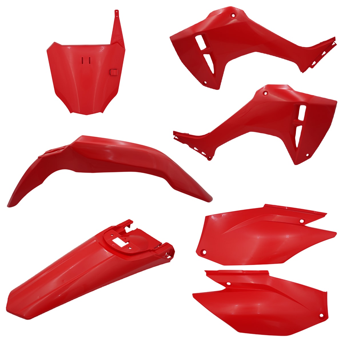 Segunda imagem do produto Kit Plástico Crf 300f Completo Amx com Number Plate Frontal Vermelho