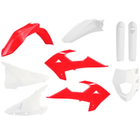 Kit Plástico Gasgas 250 300 350 450 Ec Ecf 18/20 Completo Polisport Vermelho Branco