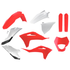 Kit Plástico Gasgas 250 300 350 450 Ec Ecf 21/23 Completo Polisport Vermelho Branco