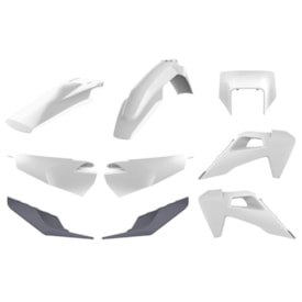 Kit Plástico Husqvarna Enduro Fe 20/21 - Te 20/21 Polisport Branco Cinza