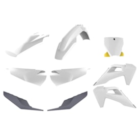 Kit Plástico Husqvarna Tc 125/250 19/21 - Fc 250/350/450 19/21 Polisport Branco Cinza