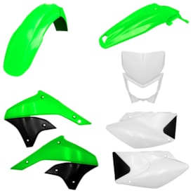 Kit Plástico Klx 450r Amx Completo Verde Branco Preto