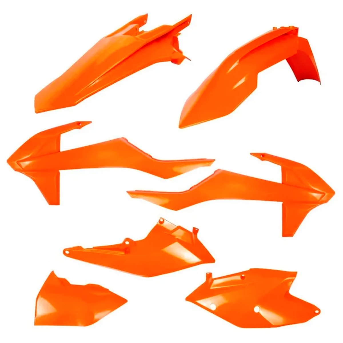 Kit Plástico Ktm 125 150 250 300 Exc 17/19 com Porta Placa Amx Laranja