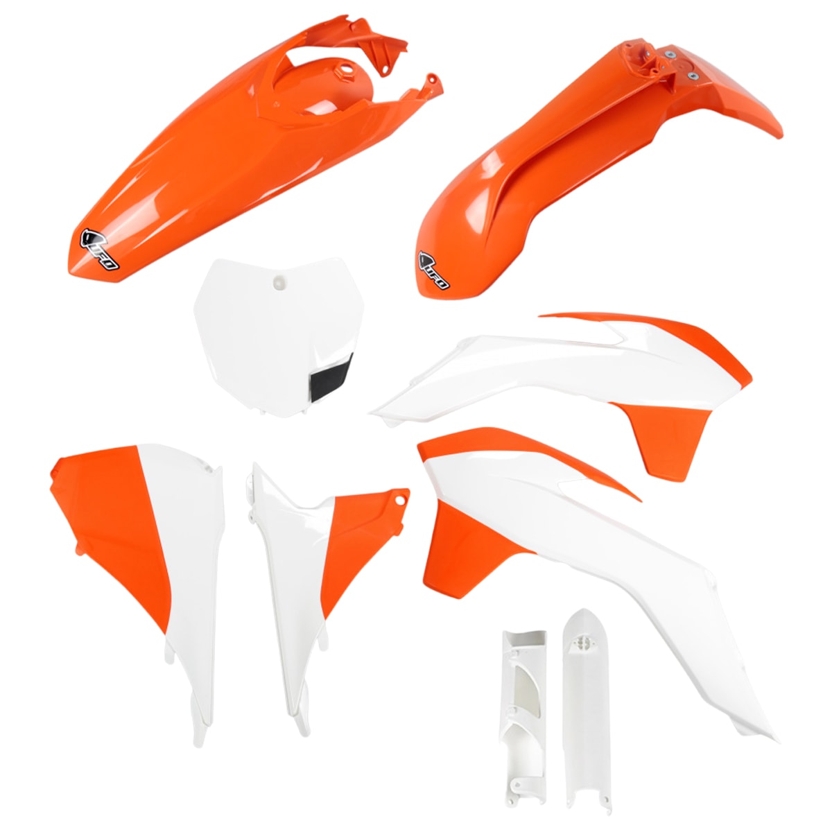 Kit Plástico Ktm 125 150 250 350 450 Sx Sxf 13/15 Completo Ufo Laranja Branco