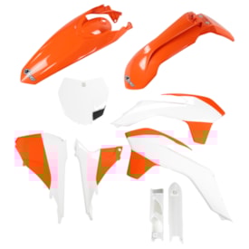Kit Plástico Ktm 125 150 250 350 450 Sx Sxf 13/15 Completo Ufo Laranja Branco
