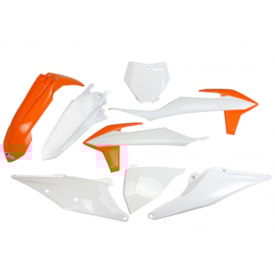 Kit Plástico Ktm 125 150 250 350 450 Sx Sxf 19/22 Completo Ufo Branco Laranja