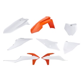 Kit Plástico Ktm 125 - 150 - 250 Sx 19/21 Polisport Branco Laranja