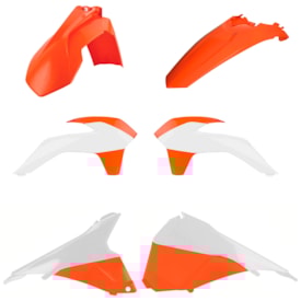 Kit Plástico Ktm 125 200 250 300 Exc 14/16 Polisport Laranja Branco