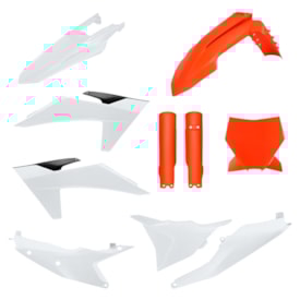Kit Plástico Ktm 125 250 300 350 450 Sx Sxf 23/25 Completo Polisport Laranja Branco