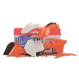 Kit Plástico Ktm 125 Sx 11/12 - 150 Sx 11/12 - 250 Sx 11/12 Polisport Laranja Branco