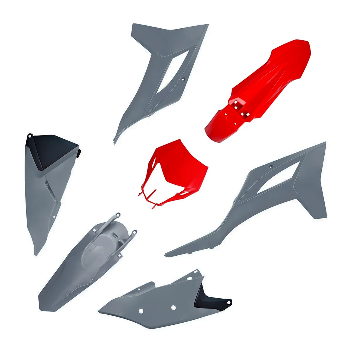 Kit Plástico Ktm 150 250 300 350 450 Exc Excf 20/23 Biker Cinza Vermelho