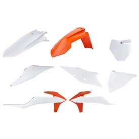 Kit Plástico Ktm 250 - 350 - 450 Sxf 19/21 Polisport Branco Laranja