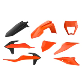 Kit Plástico Ktm 250 Exc-f 20/22 - 350 Exc-f 20/22 Laranja Preto Polisport