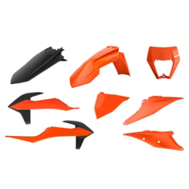 Kit Plástico Ktm 450 Exc-f 20/22 - 500 Exc-f 20/22 Laranja Preto Polisport